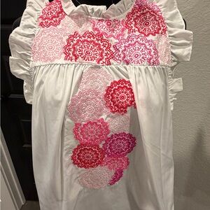THML White Blouse with Red and Pink Details